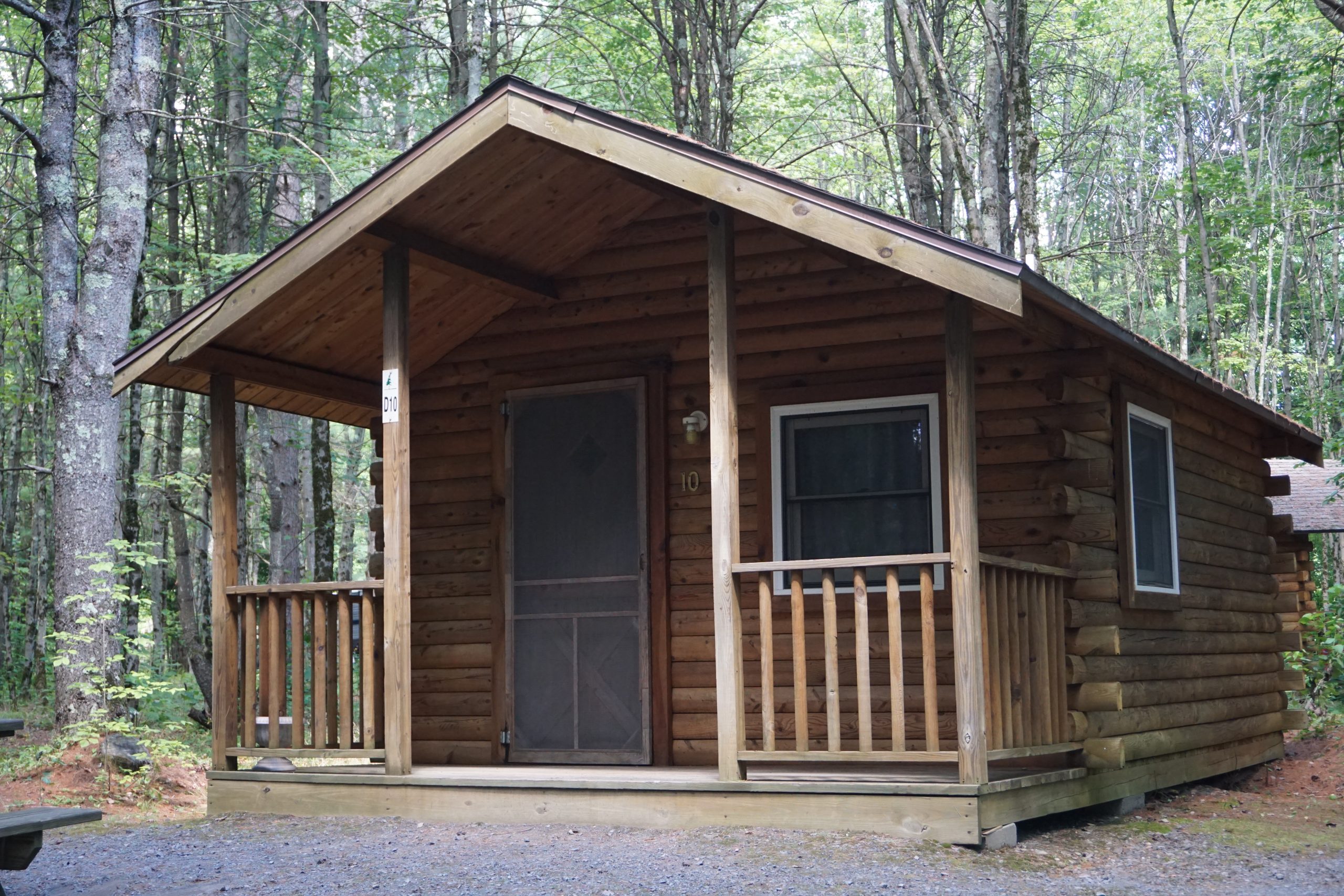 log cabin with bathroom exterior